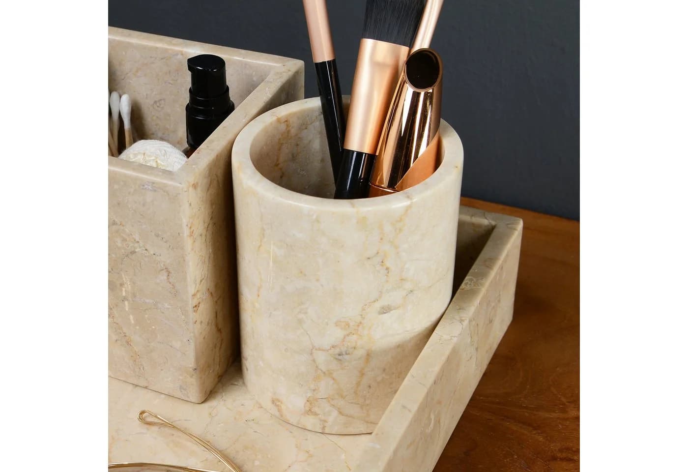 wohnfreuden Aufbewahrungsdose Marmor Kosmetik Becher creme