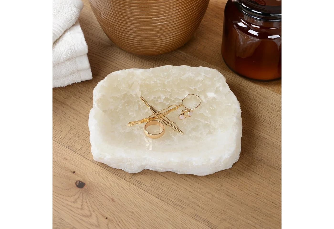 wohnfreuden Dekoschale Onyxmarmor 23 cm Creme Eckig - Bild 3