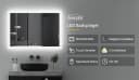 WDWRITTI LED Badspiegel mit Uhr Touch dimmbar Bild 1
