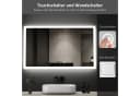 WDWRITTI LED Badspiegel mit Uhr Touch dimmbar Bild 5