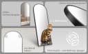 Boromal Ganzkörperspiegel Schwarz Aluminiumrahmen Modern Bild 5