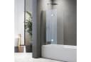 Boromal Badewannenfaltwand 140cm ESG Glas 6mm Silber Faltbar Bild 2