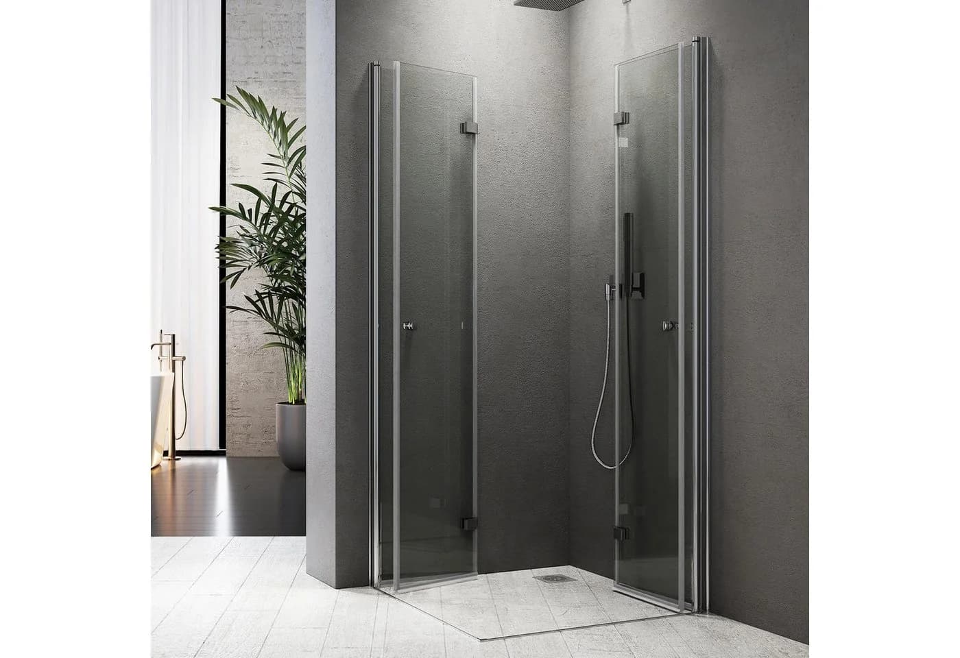 Boromal Eckdusche mit 180° Falttür und 5mm ESG Glas - Bild 2