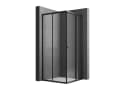 Boromal Eckdusche 90x90 Schiebetür Schwarz Chrom ESG Glas Bild 2