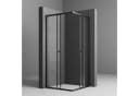 Boromal Eckdusche 90x90 Schiebetür Schwarz Chrom ESG Glas Bild 3