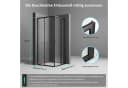 Boromal Eckdusche 90x90 Schiebetür Schwarz Chrom ESG Glas Bild 4