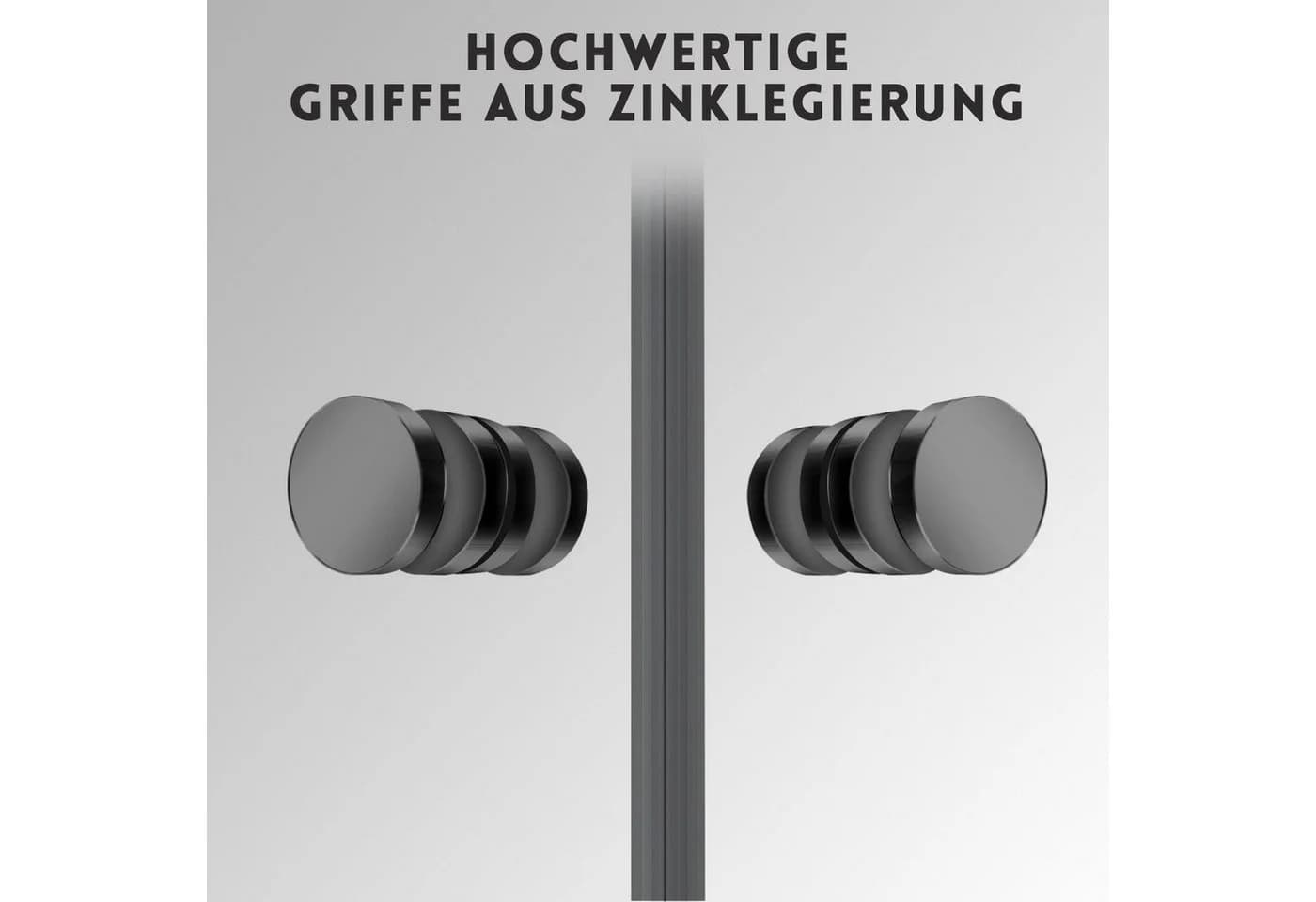 Boromal Eckdusche 90x90 Schiebetür Schwarz Chrom ESG Glas - Bild 5
