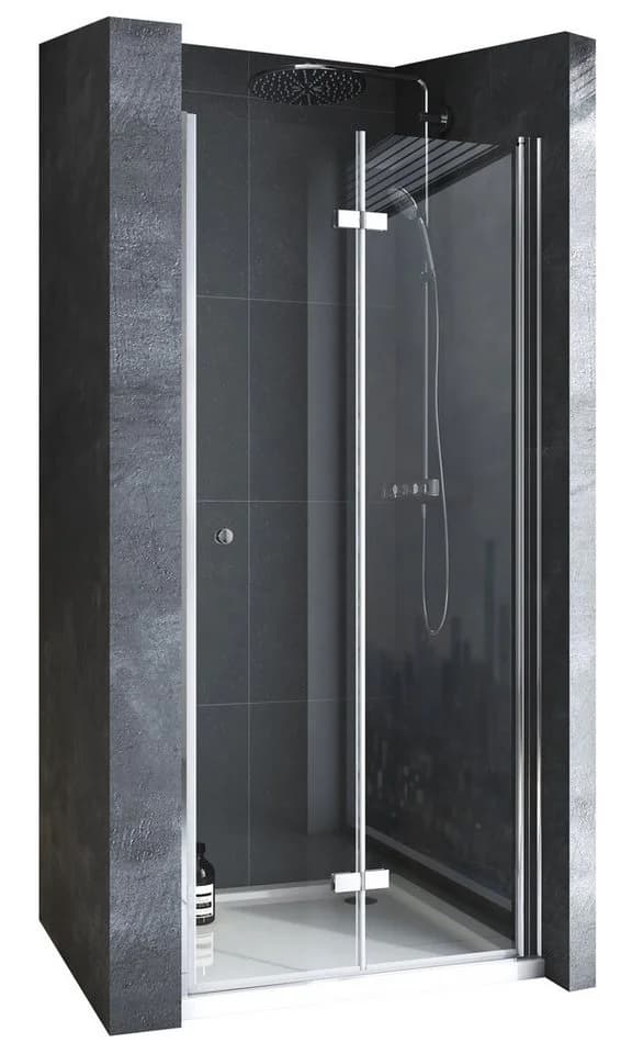 Boromal Dusch-Falttür 180° Silber 5mm ESG Glas - Bild 2