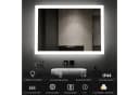 WDWRITTI LED Badspiegel mit Uhr Dimmbar 3 Lichtfarben Touch Bild 1