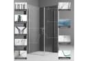 Boromal Eckdusche Pendeltür mit Seitenwand 90x90cm 5mm Glas Aluminium Bild 3
