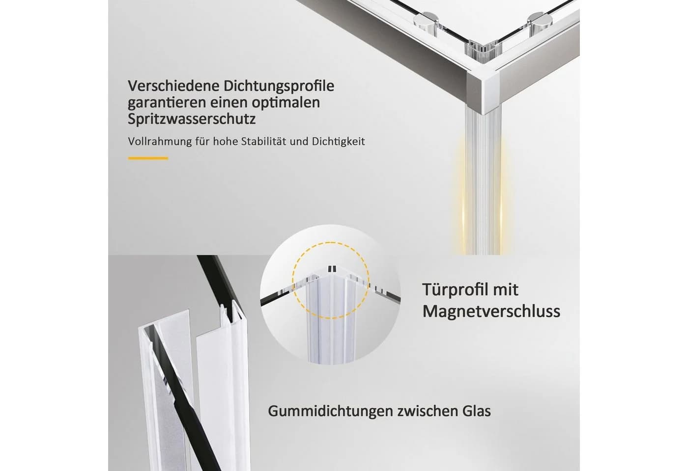 Boromal Eckdusche mit Schiebetüren und ESG-Glas - Bild 5