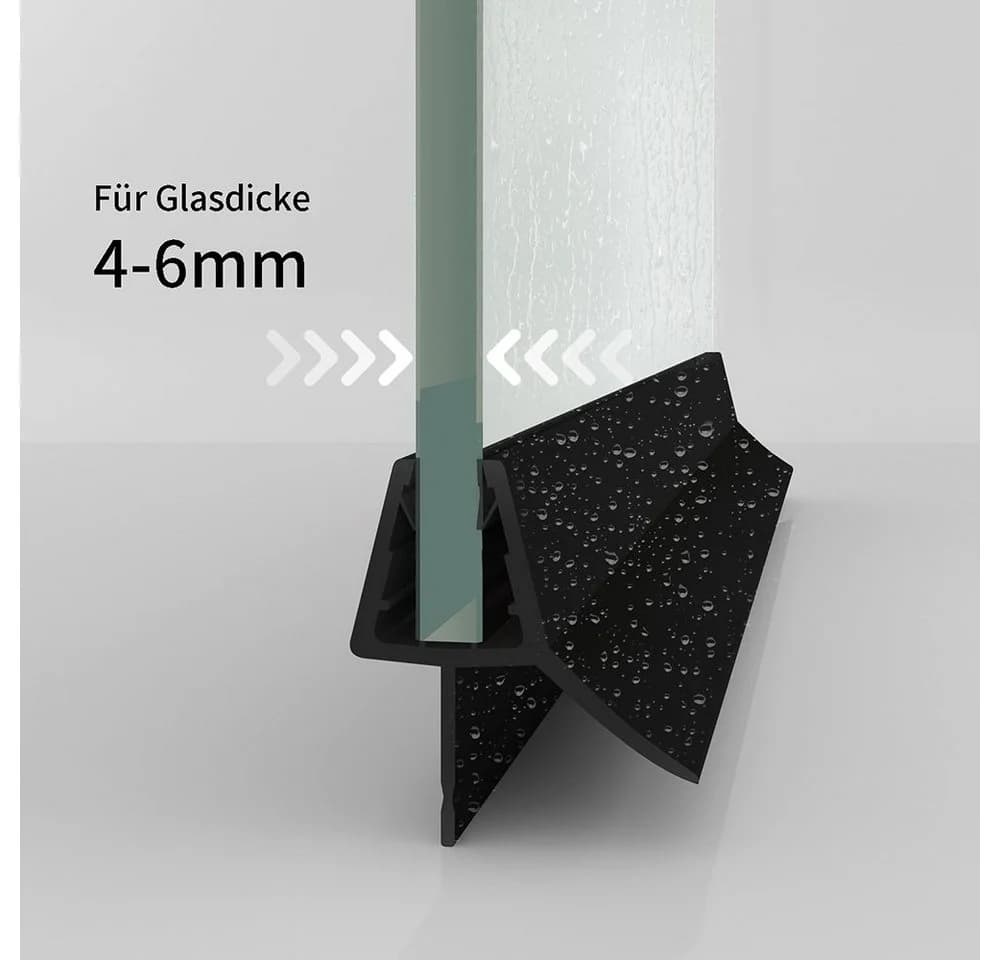 Boromal Duschdichtung 80 cm Schwarz PVC
