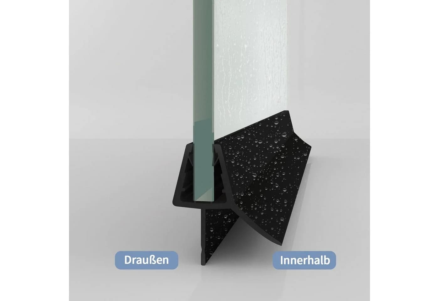Boromal Duschdichtung 80 cm Schwarz PVC - Bild 5