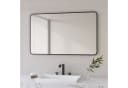 Hopibath Wandspiegel Schwarz 100x60cm HD Glas Aluminiumrahmen Bild 2