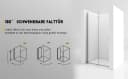 Hopibath Dusch-Falttür 180° Falt-Drehfalttür 5mm ESG Glas Aluminium Bild 4
