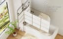 Hopibath Duschwand faltbar 3-teilig milchglas 6mm ESG Bild 1
