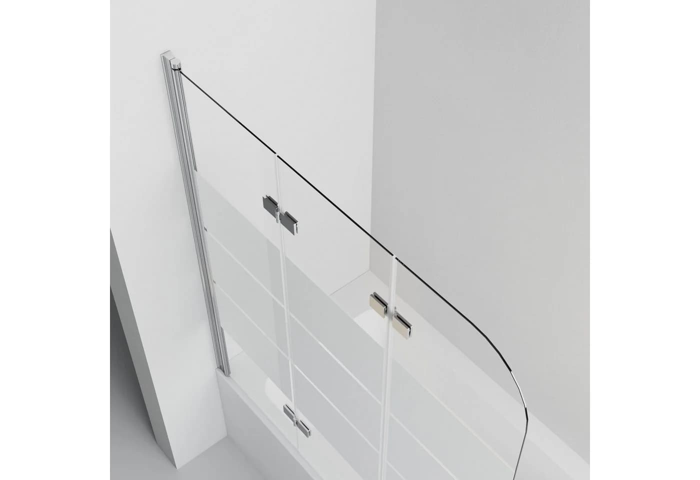 Hopibath Duschwand Badewanne 3-teilig milchglas 130x140cm - Bild 5