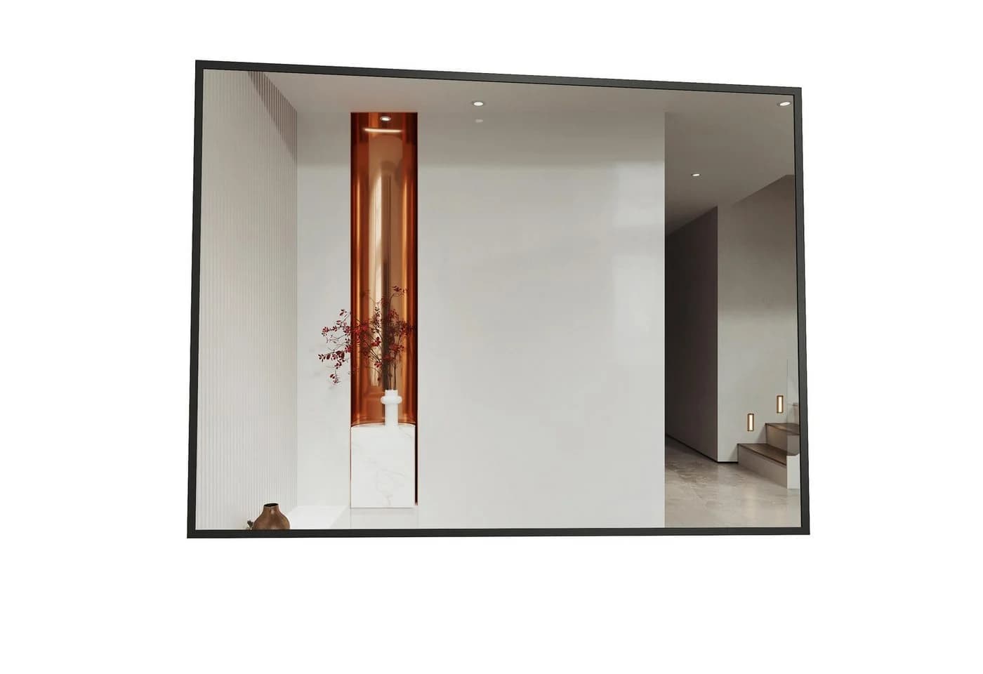Hopibath Wandspiegel Schwarz 100x60 cm HD-Glas Alurahmen - Bild 2