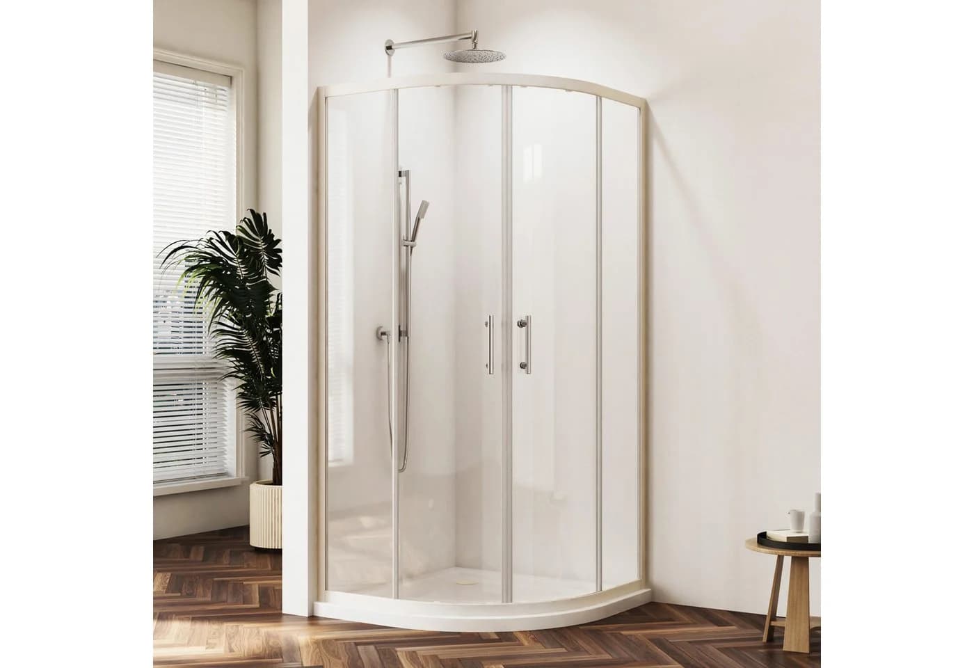 Hopibath Duschkabine Schiebetür Weiß 90x90 cm ESG Glas - Bild 2