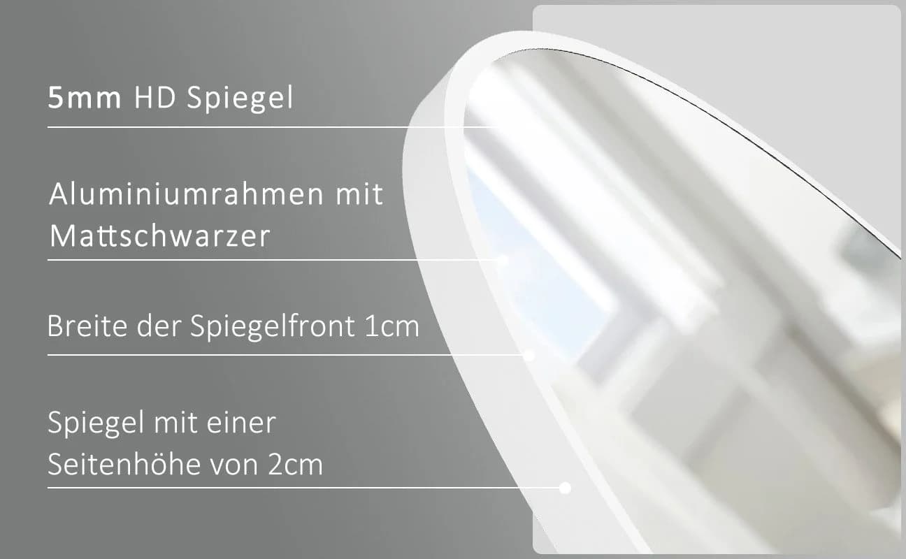 Boromal Ganzkörperspiegel Weiß Oval Aluminiumrahmen - Bild 5