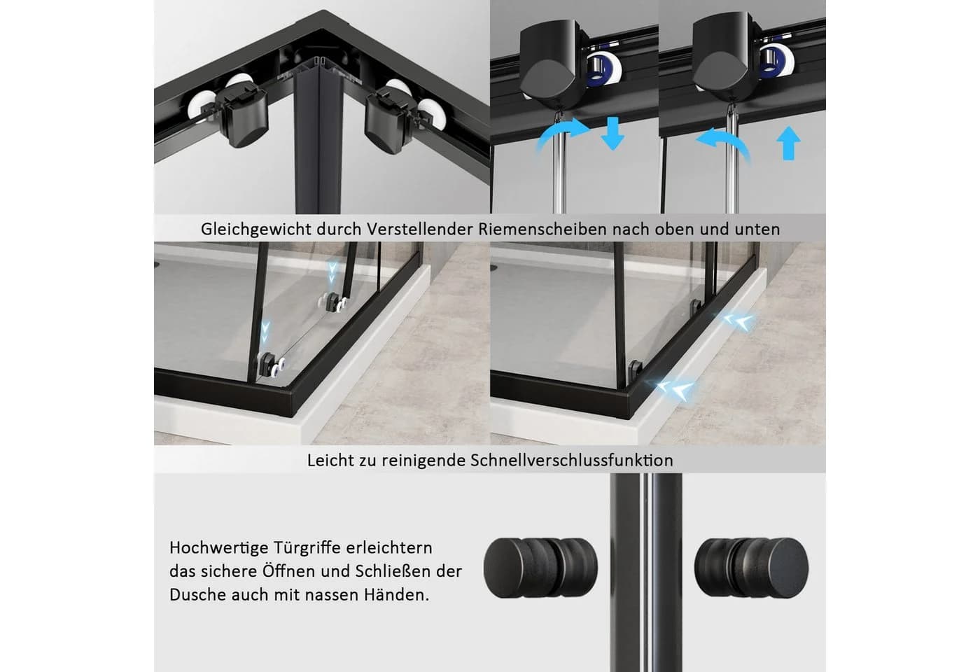 Hopibath Eckdusche 80x90 cm mit 5mm Sicherheitsglas und Schiebetür - Bild 3