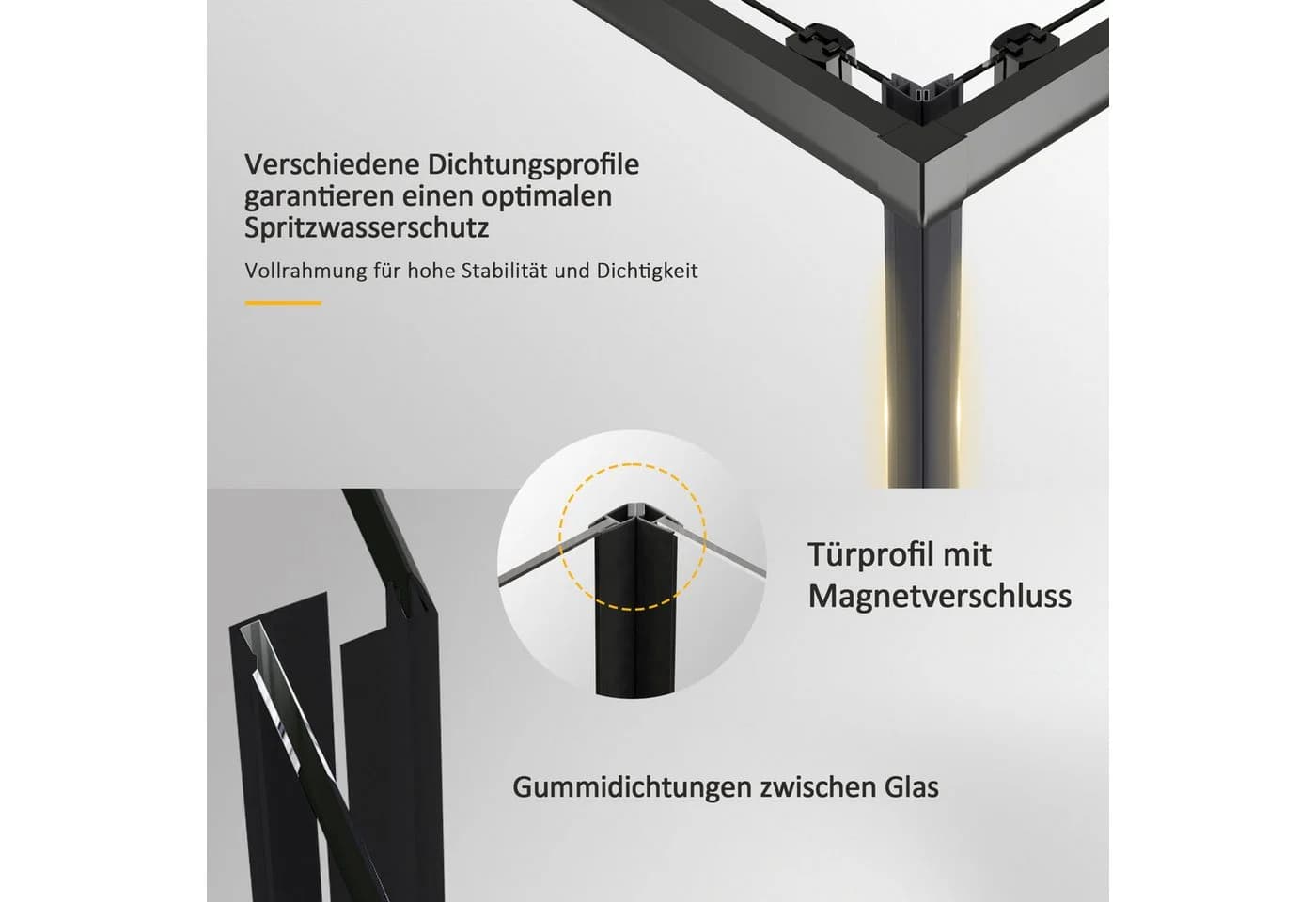 Hopibath Eckdusche 80x90 cm mit 5mm Sicherheitsglas und Schiebetür - Bild 5