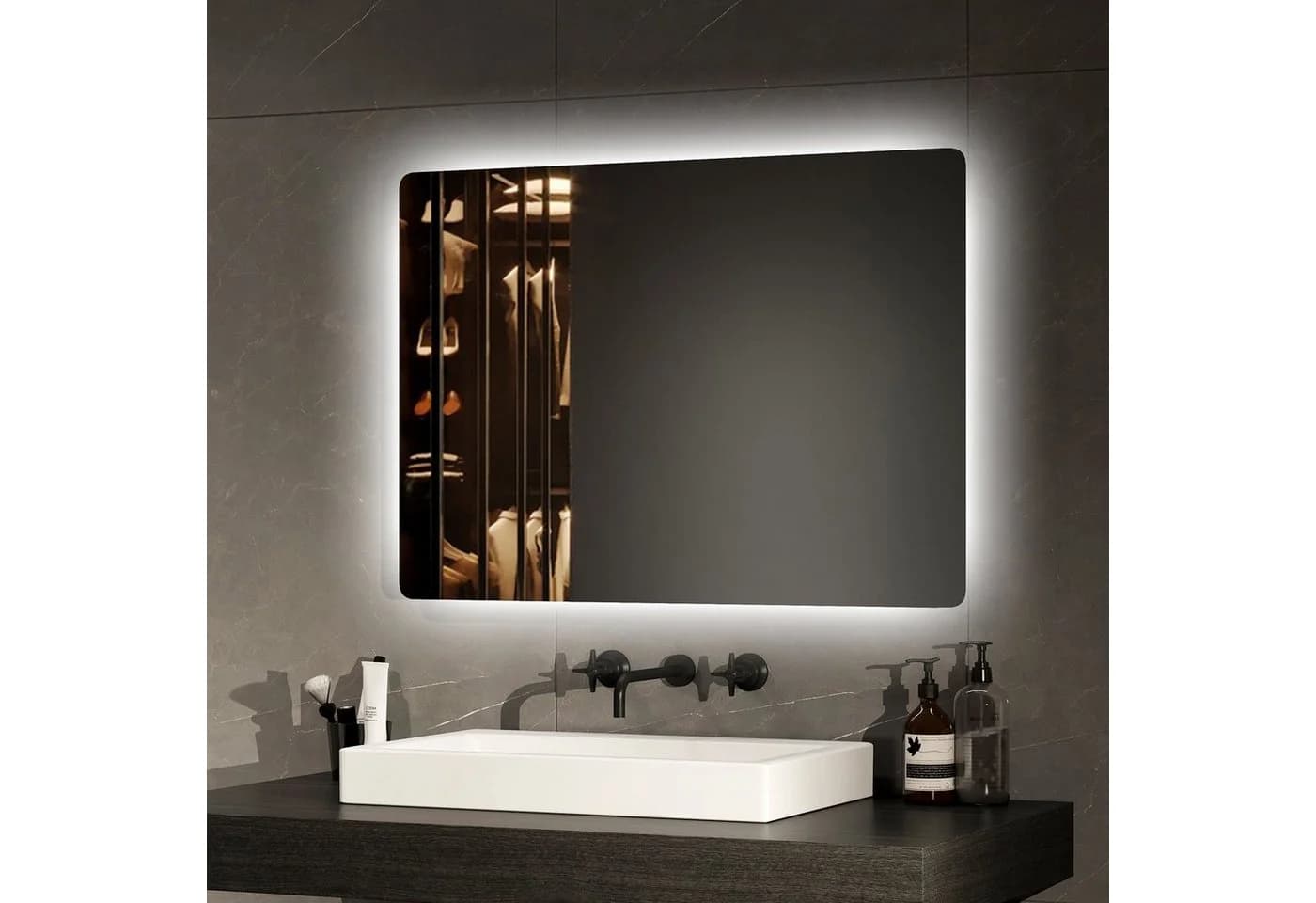 EMKE Badspiegel mit LED Beleuchtung rahmenlos IP44 - Bild 2