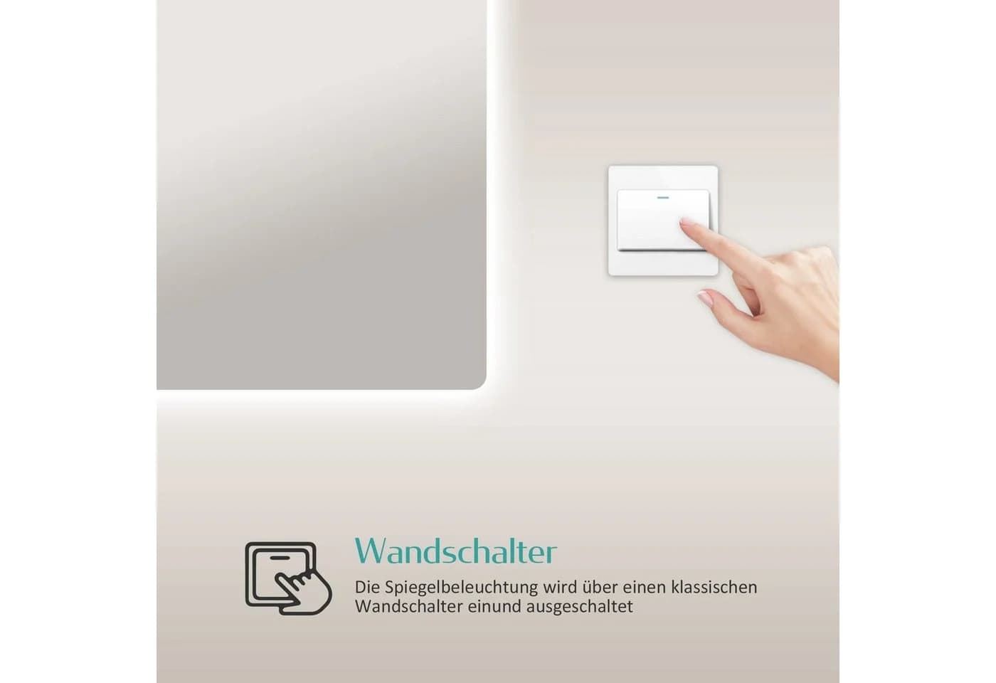 EMKE Badspiegel mit LED Beleuchtung rahmenlos IP44 - Bild 3