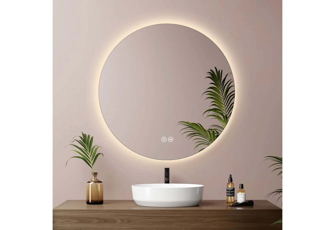 EMKE Badspiegel Rund mit LED Beleuchtung Touchschalter Dimmbar - Bild 2