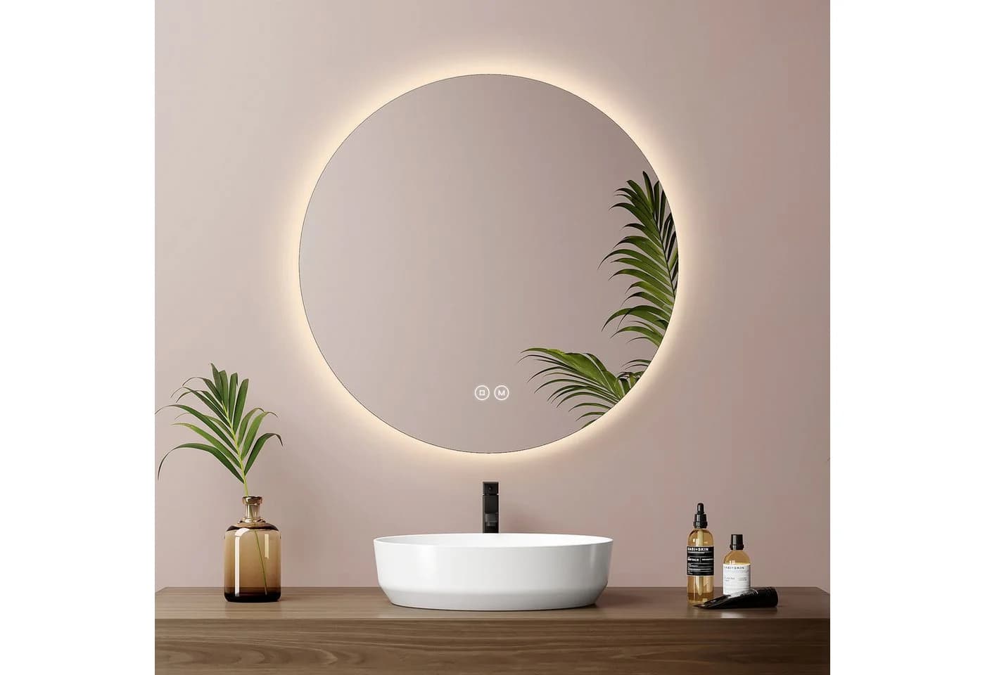 EMKE Badspiegel Rund LED Dimmbar Touchschalter IP44 - Bild 2