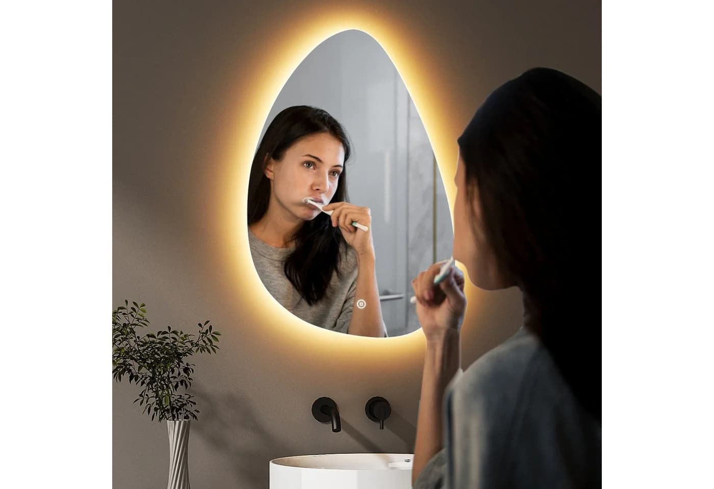 WDWRITTI LED Badspiegel Modern Dimmbar Touch IP44