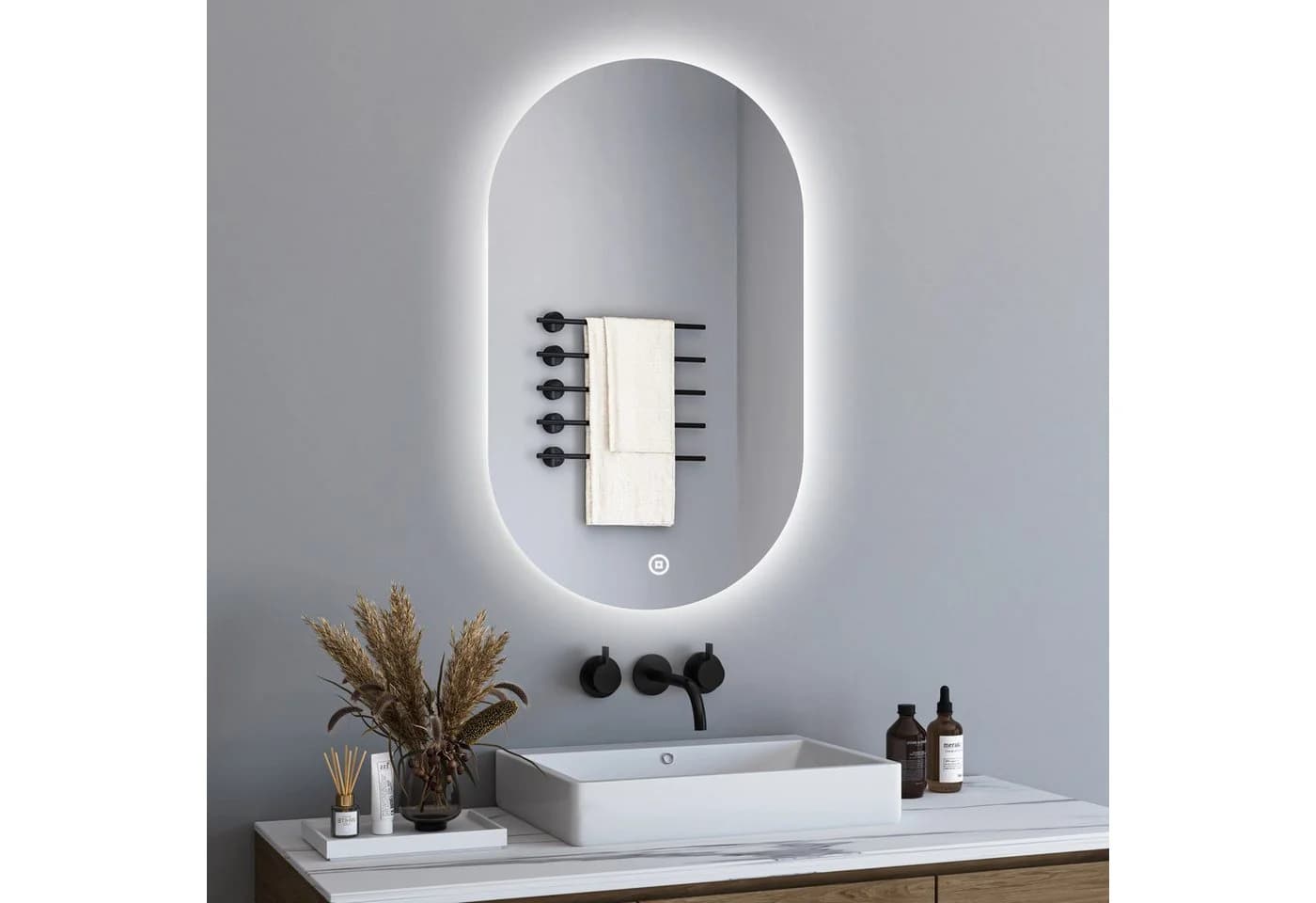 WDWRITTI LED Badspiegel mit Touch-Schalter und Wandschalter - Bild 2