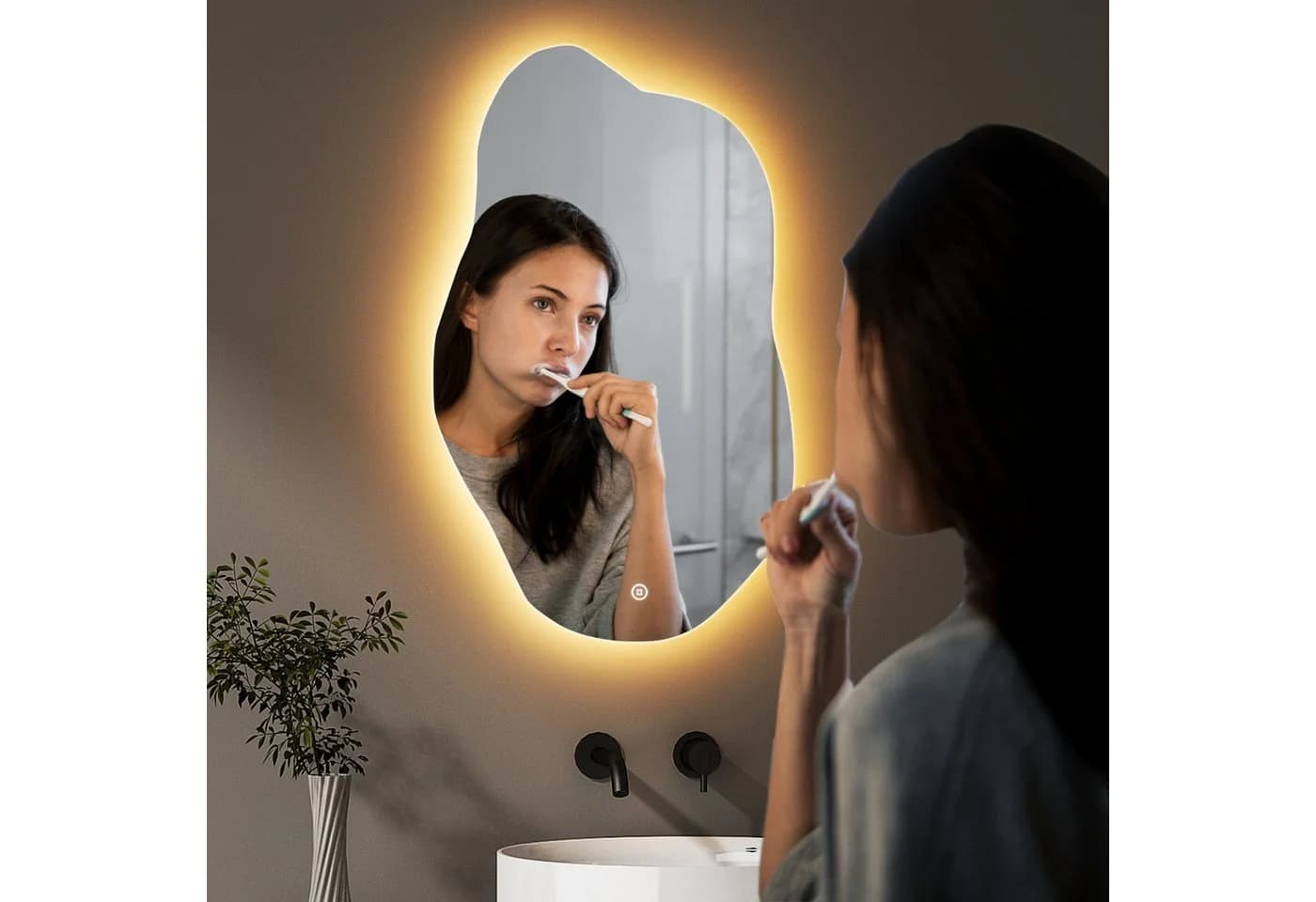 WDWRITTI LED Badspiegel Modern Dimmbar Touch 3 Farben IP44