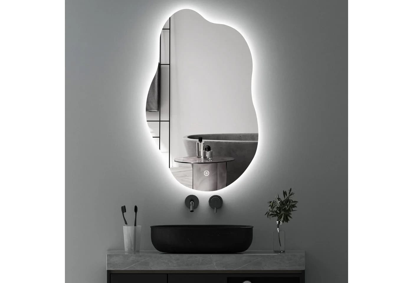 WDWRITTI LED Badspiegel Modern Dimmbar Touch 3 Farben IP44 - Bild 2