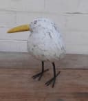 Deko-Impression Möwe Statue Weiß Gelb Shabby-Style Holz Bild 1