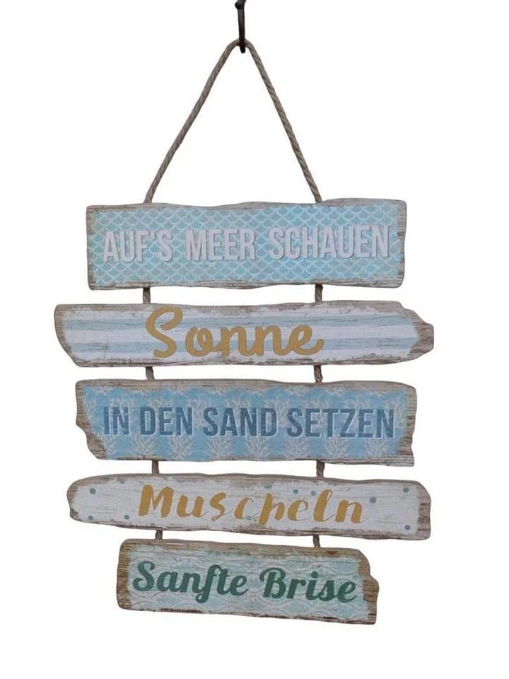 Deko-Impression Hängedekoration Schild Meer Sonne Strand Holz - Bild 2