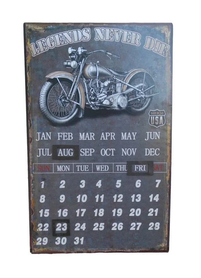 Deko-Impression Ewiger Kalender Biker Classic HD 40x25cm - Bild 2
