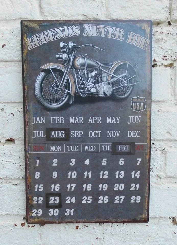 Deko-Impression Ewiger Kalender Biker Classic HD 40x25cm - Bild 4