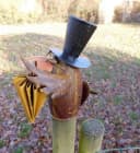 Deko-Impression Zaunhocker Rabe mit Schirm Bild 1
