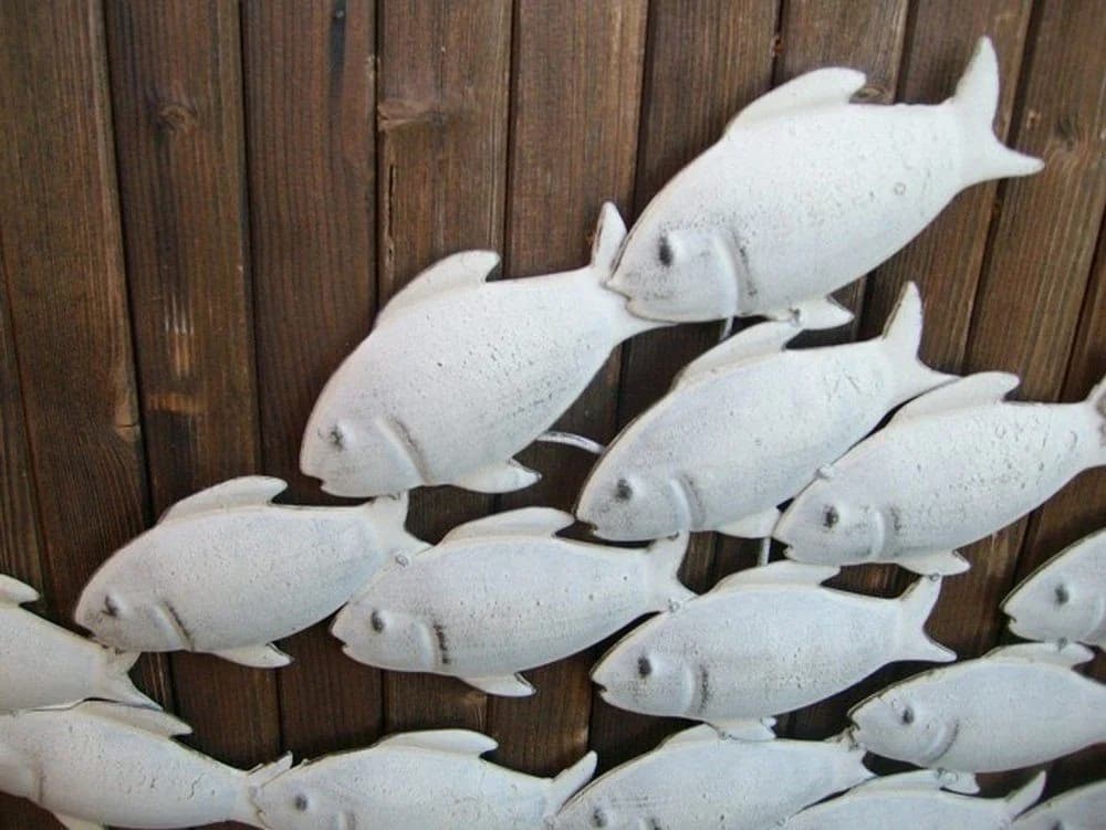 Deko-Impression Wanddekoobjekt Fischschwarm Metall - Bild 3