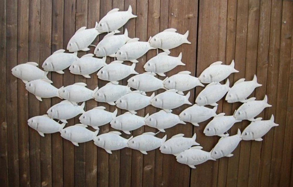 Deko-Impression Wanddekoobjekt Fischschwarm Metall - Bild 4