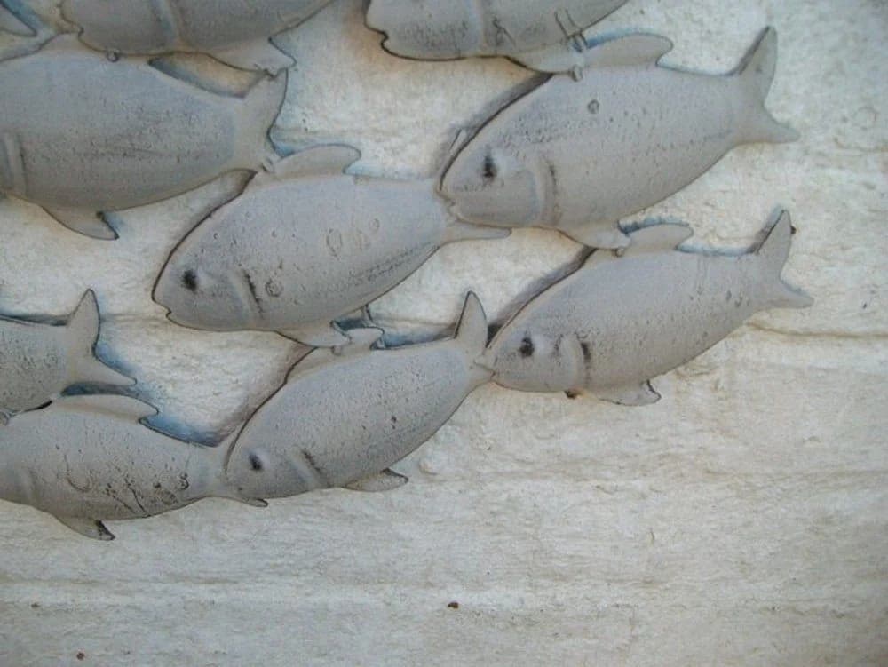 Deko-Impression Wanddekoobjekt Fischschwarm Metall - Bild 5