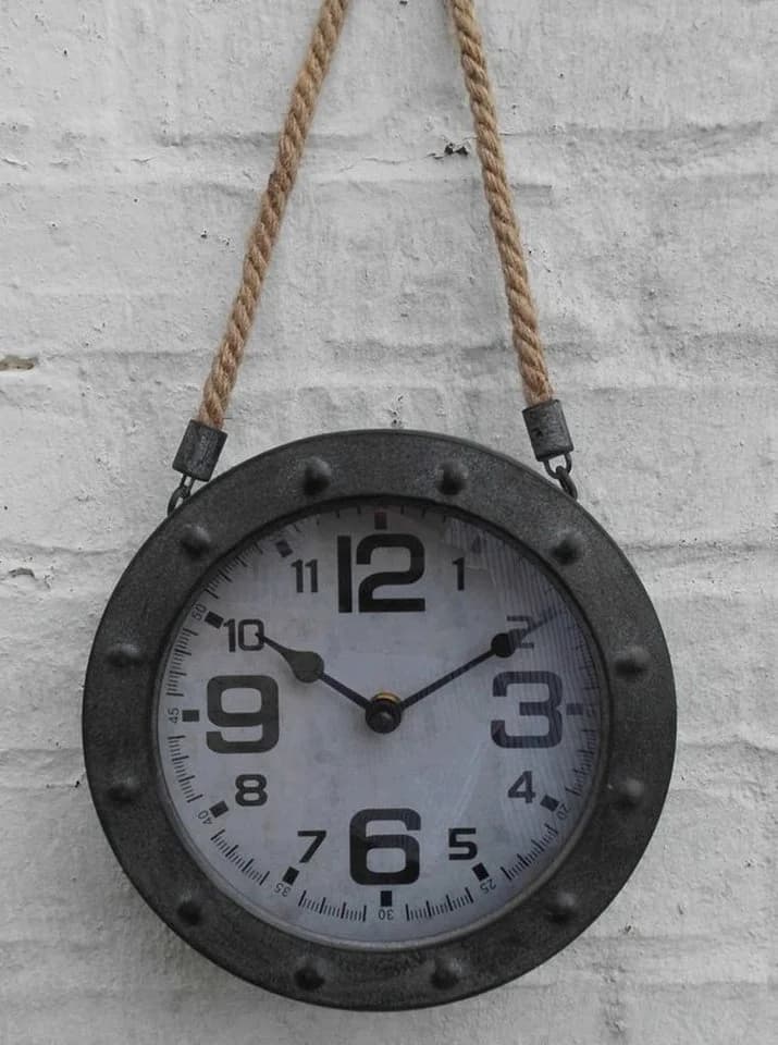 Deko-Impression Wanduhr Loftstyle Eisen Grau-Antik 20 cm