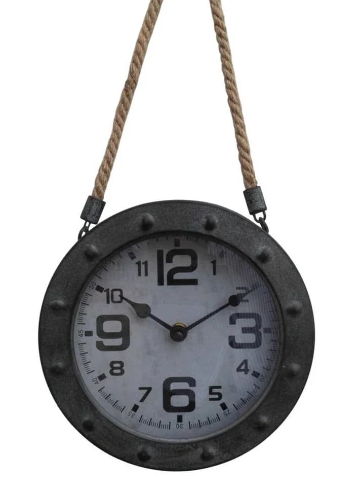 Deko-Impression Wanduhr Loftstyle Eisen Grau-Antik 20 cm - Bild 2