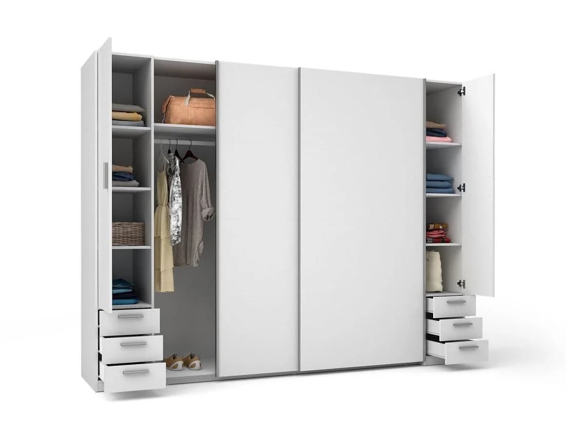 Lukas Möbel Kleiderschrank Store 270 cm Weiß Matt mit Spiegel - Bild 3