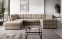 Lukas Möbel Wohnlandschaft Belvis Ecksofa U-Form Beige mit Bettfunktion Bild 2