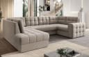 Lukas Möbel Wohnlandschaft Belvis Ecksofa U-Form Beige mit Bettfunktion Bild 3