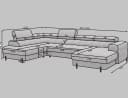 Lukas Wohnlandschaft U-Form Sofa Falco mit Schlaffunktion Bild 4