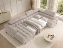 Lukas Möbel Wohnlandschaft Falco XXL-Sofa U-Form Beige mit Schlaffunktion Bild 3