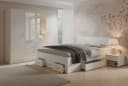 Lukas Möbel Schlafzimmer-Set Monsun Weiß mit 5 Schubladen und Kleiderschrank Bild 2